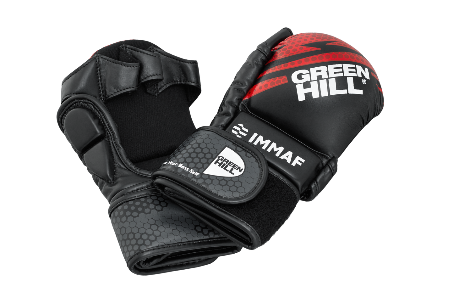 GREEN HILL IMMAF APPROVED MMA GLOVES RED