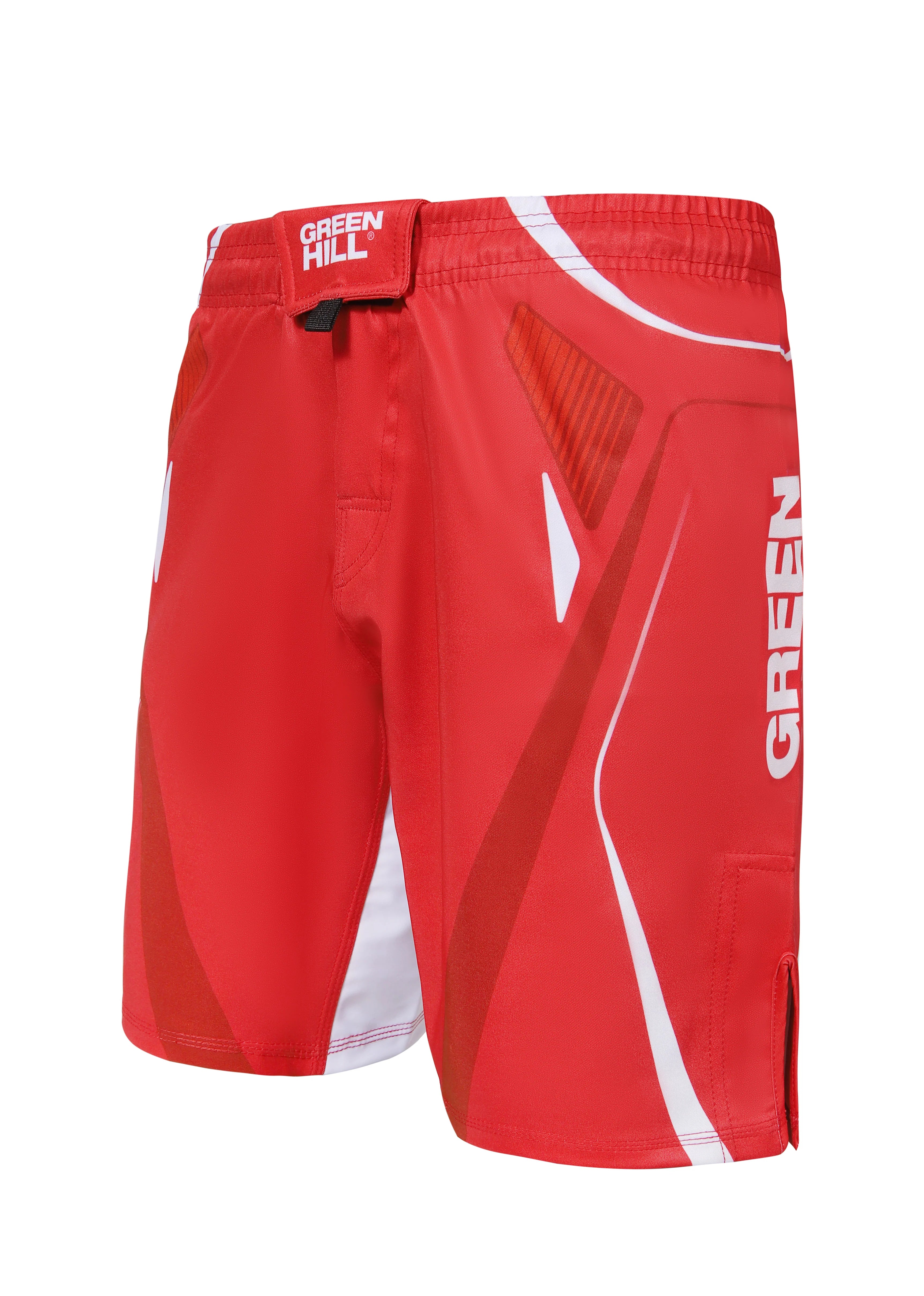 GREEN HILL NEW MMA SHORTS IMMAF RED APPROVED  2023