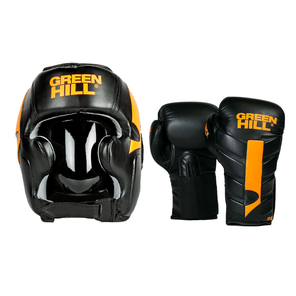 Boxing Set Gloves Head Guard Attack – Green Hill Sport